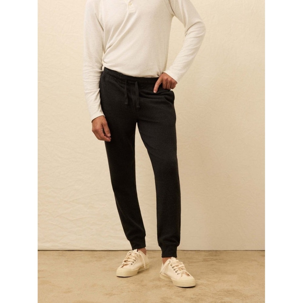 FAHERTY Brand Legen Sweatpant‎ Joggers in Heathered Black Twill Men Large $128